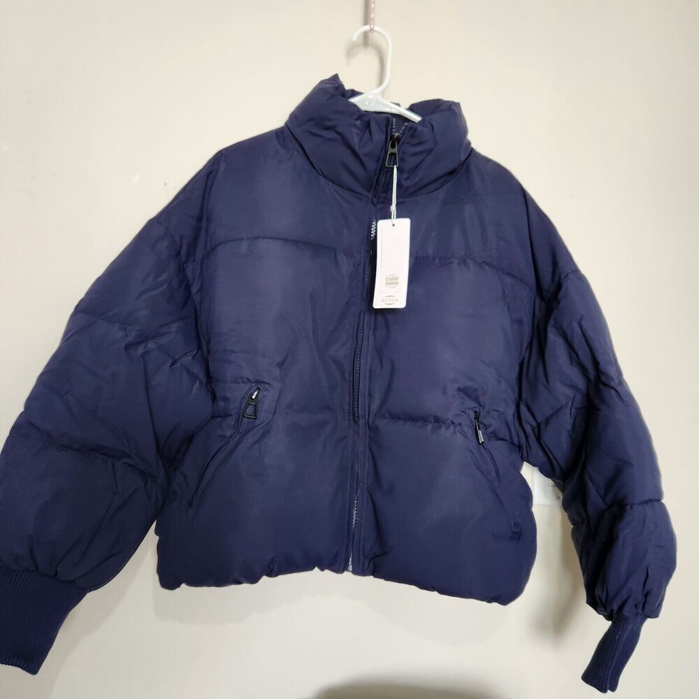 ZCSIA Women's Winter jacket Small Navy Color Baggy Puffer Short - Picture 13 of 16